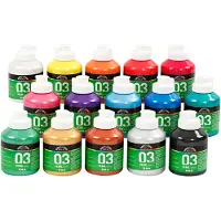 A-Color Akryylimaali Metallic, metallinen, värilajitelma, 15x500 ml/ 1 pkt