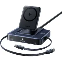 Baseus Nomos NH21 6-in-1 245W Wireless Charging Station with Two Retractable USB-C Cables - Black
