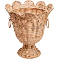 Pick a Poppy Scallop Rattan maljakko Natural, 30x31 cm