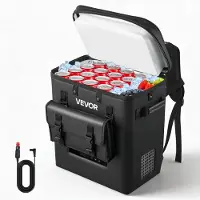 Vevor 12 voltin jääkaappi, 13,7 QT/13L auton jääkaappi, kannettava sähköinen pakastinkompressori, 12V/24V DC, 21℉ - 50℉/ -6℃ - 10℃, kuorma-autoon, pakettiautoon, matkailuautoon, maastoautoon, veneilyy