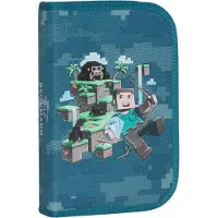 Beckmann Single Section Pencil Case W/Content, Jungle Game - Blue - ONE SIZE
