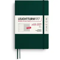 Adlibris Weekly Planner & Notebook 18m 26-27 A5 Soft Forest Green Leuchtturm1917