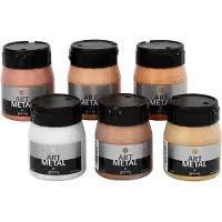 Adlibris Askartelumaali Metallic, nro 5102, 5104, 5106, 5108, 5109, 5110, metallic-värit, 6x250 ml/ 1 pkt