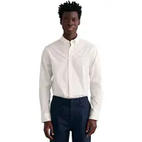 Gant for man. 3000300 Pinpoint Oxford Regular Fit Shirt white (XL), Casual, Cotton, Long sleeve