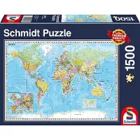 Schmidt Planisphere Puzzle - SPIELE - 1500 kpl - Matkailu ja kartat - Sininen - 12 vuotta vanha