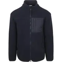 KnowledgeCotton Apparel Loose Fit Zip Fleece - Grs/Vegan - Blue - L