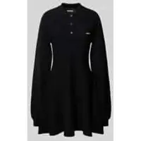 ROTATE BIRGER CHRISTENSEN Slinky Knit Polo Dress - Black - L