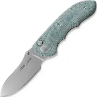 Viper Moon kääntöveitsi, Stonewashed, Teal Canvas Micarta
