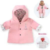 Corolle Doll Clothes Reversible Raincoat, 30 Cm - Pink - 30 CM