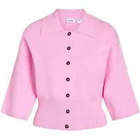 Noisy May Nmshyla 3/4 Sleeve Knit Polo Cardigan - Pink - S