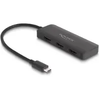 DeLOCK 88040, USB Type-C, 3840 x 2160, Musta, 1.4/2.2, 4K Ultra HD, Pyöreä kaapeli