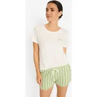 LASCANA Pyjamashortsit ecru / vaaleanvihreä