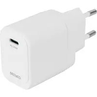 Deltaco USB-C-Väggladdare 1x USB-C PD 20W, Vit