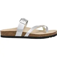 Pepe Jeans for woman. PLS800001 Silver Oban Cool Sandals (40), Flat, 1 to 3 cm, None, Casual