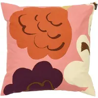 Marimekko Kukasta Kukkaan tyynynpäällinen Pink-off white-luumu-terrakotta, 50x50 cm