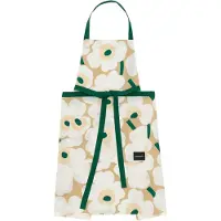 Marimekko Pieni Unikko esiliina Sand-white-hay-emerald