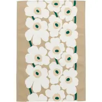 Marimekko Unikko keittiöpyyhe 47 x 70 cm Sand-white-hay-emerald