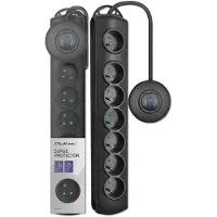 Qoltec Surge protector+Foot QS 7 sockets 1.5m black