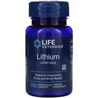 Life Extension Elävien Päivien Pituus, Litium, 1 000 mikrogammaa, 100 kasvikapselia