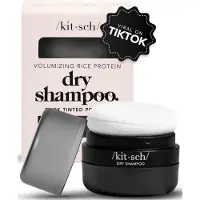Raw Organic KITSCH Volumizing Rice Protein Dry Shampoo - Dark Tinted Powder
