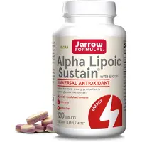 Jarrow Formulas Alfa Lipoiini Sustain, 300 mg ja biotiini - 120 tablettia