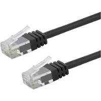 Deltaco – U/UTP Cat6 AWG28 patch cable, 0,3m, black, LSZH (TP-603S-SLIM)