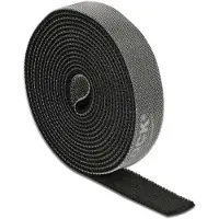 DeLOCK – Hook-and-loop tape on roll L 2 m x W 15 mm black (18383)