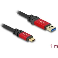 DeLOCK – USB 10 Gbps Cable USB Type-A male to USB Type-C male 1 m red metal (80617)