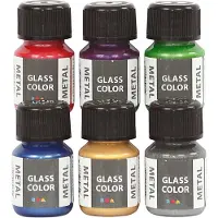 Adlibris Glass Color Metal lasimaali - 6 x 35 ml