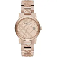 Burberry BU9039 Rose GoldTone Dial ruostumattomasta teräksestä Unisex katsella
