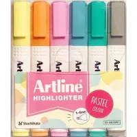 Artline Highlighter 660 Pastel -korostuskynät, 6 kpl