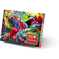 Adlibris Dinosaur World -kiiltävä lasten palapeli, 100 palaa, Crocodile Creek