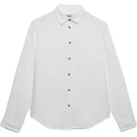Superdry for woman. W4010587A White Premium Linen Shirt (L), Casual, Long sleeve
