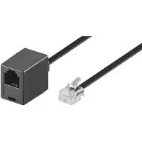 Pro Modular telephone extension cable - Musta - 6m