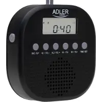 Adler Vedenpitävä FM-radio kellolla ja kompaktilla muotoilulla