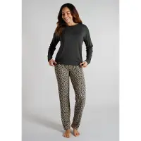 Tom Tailor Pyjama ruskea / cappuccino / musta