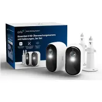 Arlo Essential E3 HD 2-CAMS + 2X MOUNTS, IP-turvakamera, Ulkona, Langallinen & langaton, Katto/seinä, Musta, Valkoinen, Laatikko (VMC2280-111EUS)