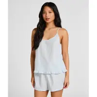 Hunkemoller Pyjamahousut pastellinsininen / valkoinen