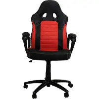 LC-Power - chair - plastic metal foam PU coated leather - black red Toimistotuoli - Metalli - Jopa 150 kg