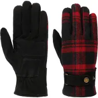 Stetson Men's Gloves Goat Suede/Shadow Plaid Black/Red Arkihanskat 9