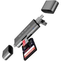 Raidsonic – IB-CR200-C, MicroSD (TransFlash), SD, Musta, 480 Mbit/s, Alumiini, Muovi, 128 GB, USB 2.0