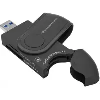 Conceptronic StreamVault BIAN04B, MicroSD (TransFlash), MicroSDHC, MicroSDXC, SD, SDHC, SDXC, Musta, 5000 Mbit/s, USB 3.2 Gen 1 (3.1 Gen 1) Type-A, 30