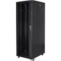 Lanberg FF01-8837-12B, Itseseisova teline, 37U, 800 kg, Näppäinlukko, Kotelon kiskot, Säädettävät jalat