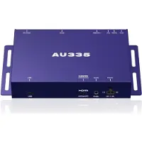 BrightSign AU335, Sininen, M2TS, MOV, TS, AAC, AC3, EAC3, MP2, MP3, MP4, WAV, Flash, Dolby Atmos, 100 Mbit/s