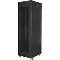 Lanberg FF01-6842-23BL, Itseseisova teline, 42U, 1200 kg, Näppäinlukko, Kotelon kiskot, Castor-pyörät
