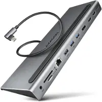 Axagon 3.2 Gen1 USB-C 10-in-1 -telakka, hopea