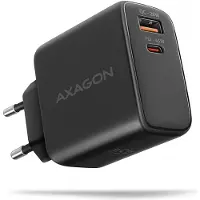 Axagon 45W verkkovirtalaturi, USB-C + USB-A, PD3.0/QC4+, musta