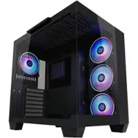 LC-Power 809B, Midi Tower, PC, Musta, ATX, EATX, mikro ATX, Mini-ITX, Metalli, Muovi, Karkaistu lasi, Pelaaminen (LC-809B-ON)
