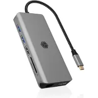Icy Box – IB-DK4061-CPD, Langallinen, USB 3.2 Gen 1 (3.1 Gen 1) Type-C, 100 W, 3,5 mm, 10,100,1000 Mbit/s, Harmaa