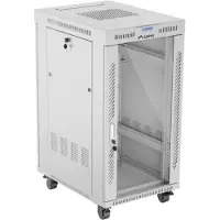 Lanberg FF01-6822-12SL, Itseseisova teline, 22U, 1200 kg, Näppäinlukko, Kotelon kiskot, Castor-pyörät